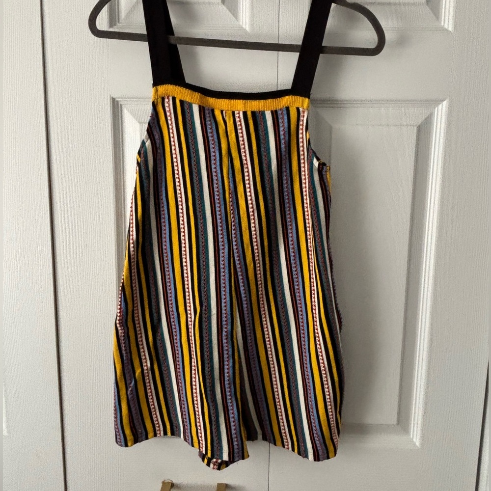 Striped Sleeveless Romper with Black Straps